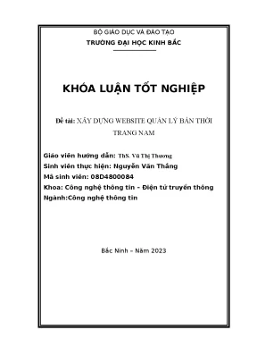 Khóa luận tốt nghiệp xây dựng website quản lý bán thời trang nam
