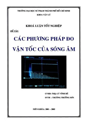 Khóa luận tốt nghiệp vật lý các phương pháp đo vận tốc của sóng âm