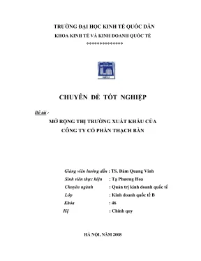 Chuyên đề tốt nghiệp mở rộng thị trường xuất khẩu của công ty cổ phần thạch bàn