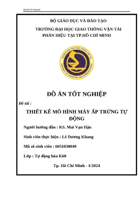 Báo cáo đồ án đề tài mô hình máy ấp trứng tự động