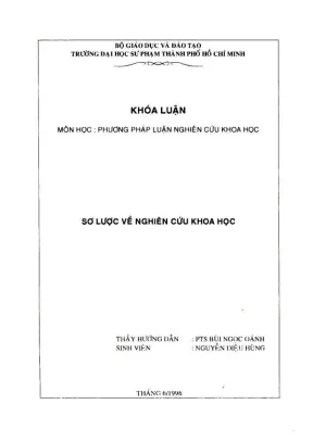 Khóa luận sơ lược về nghiên cứu khoa học