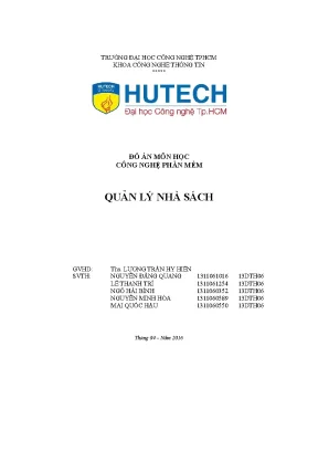 Đồ án môn học công nghệ phần mềm quản lý nhà sách