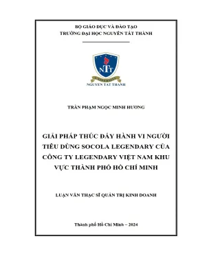 Giải pháp thúc đẩy hành vi người tiêu dùng socola legendary của công ty legendary việt nam khu vực thành phố hồ chí minh
