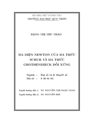 Đa diện newton của đa thức schur và đa thức grothendieck đối xứng