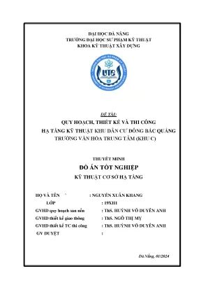 Quy hoạch thiết kế và thi công hạ tầng kỹ thuật khu dân cư đông bắc quảng trường văn hóa trung tâm khu c
