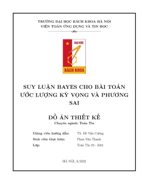 Suy luận bayes cho bài toán ước lượng kỳ vọng và phương sai đồ án thiết kế