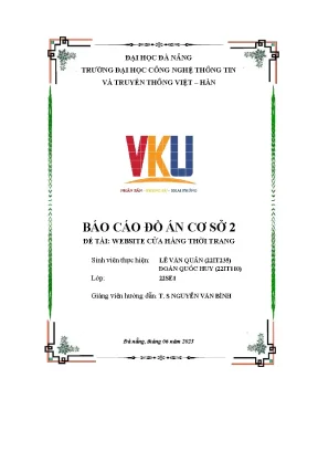 Báo cáo đồ án cơ sở 2 đề tài website cửa hàng thời trang
