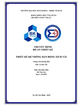 Thuyết minh đồ án thiết kế thiết kế hệ thống dẫn động xích tải