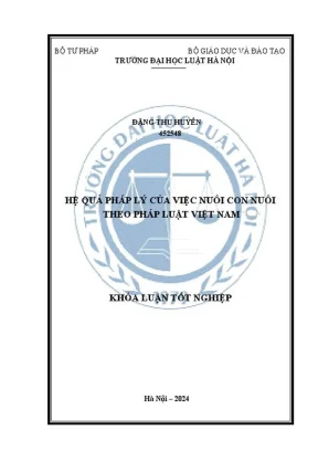 Khóa luận tốt nghiệp hệ quả pháp lý của việc nuôi con nuôi theo pháp luật việt nam