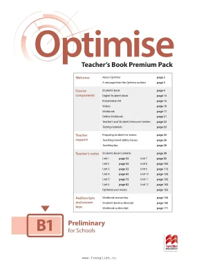 Macmillan optimise b1 teachers book
