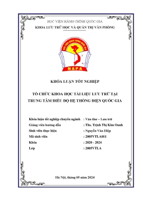Tổ chức khoa học tài liệu lƣu trữ tại trung tâm điều độ hệ thống điện quốc gia
