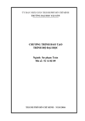 Trường đại học sài gònchương trình đào tạotrình độ đại họcngành sư phạm toán