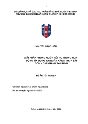 Giải pháp phòng ngừa rủi ro trong hoạt động tín dụng tại ngân hàng tmcp sài gòn chi nhánh tân bình