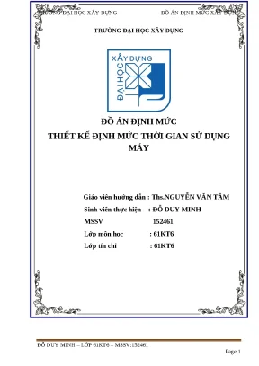 Đồ án định mức thiết kế định mức thời gian sử dụng máy