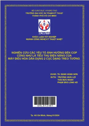 Nghiên cứu các yêu tố ảnh hưởng đến cop cũng như là tiêu thụ điện năng của máy điều hòa dân dụng 2 cục dạng treo tường