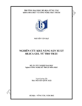 Đồ án tốt nghiệp nghiên cứu khả năng sản xuất silica gel từ tro trấu