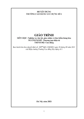 Giáo trình nghiệp vụ vận tải giao nhận và bảo hiểm hàng hóa ngành thương mại điện tử cao đẳng