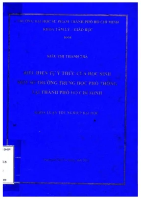 Khóa luận tốt nghiệp tâm lý giáo dục biểu hiện tự ý thức của học sinh một số trường trung học phổ thông tại thành phố hồ chí minh