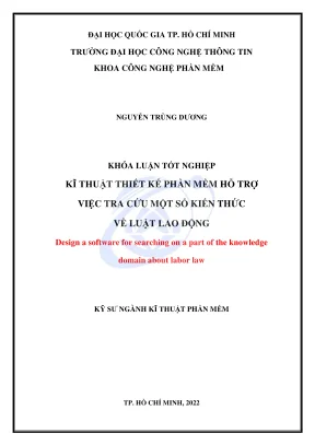 Khóa luận tốt nghiệp kỹ thuật phần mềm kĩ thuật thiết kế phần mềm hỗ trợ việc tra cứu một số kiến thức về luật lao động