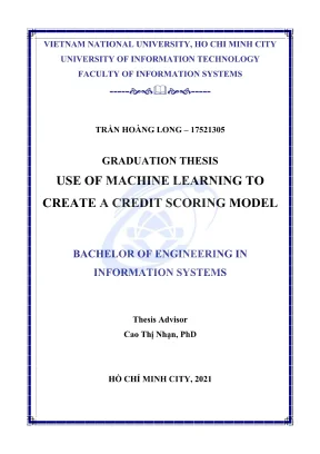 Khóa luận tốt nghiệp use of machine learning to create a credit scoring model