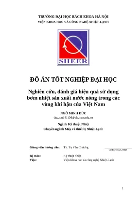 Đồ án mô phỏng bơm nhiệt và các giải pháp tiết kiệm năng lượng