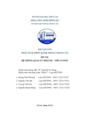Hệ thống quản lý nhân sự tiền lương
