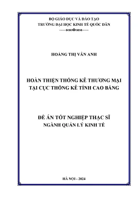 Hoàn thiện thống kê thương mại tại cục thống kê tỉnh cao bằng