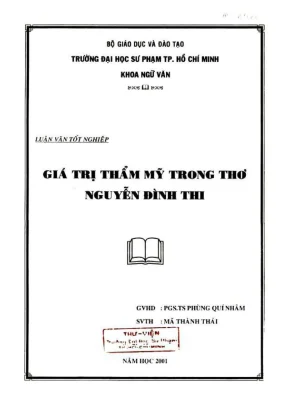 Khóa luận tốt nghiệp ngữ văn giá trị thẩm mỹ trong thơ nguyễn đình thi