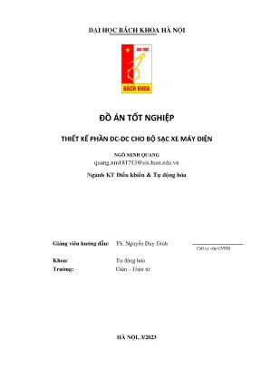 Đồ án tốt nghiệp thiết kế phần dc dc cho bộ sạc xe máy điện