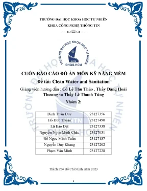 Cuốn báo cáo đồ án mônkỹnăngmềmđề tài clean water and sanitation