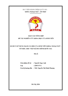 Hành vi sử dụng mạng xã hội của sinh viên khoa ngoại ngữ tin học học viện hành chính quốc gia