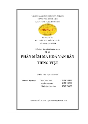 Đề tài phần mềm mã hoá văn bảntiếng việt