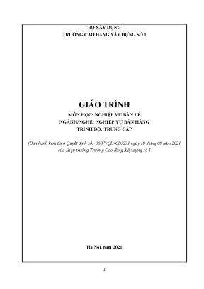 Giáo trình nghiệp vụ bán lẻ ngành nghiệp vụ bán hàng trung cấp
