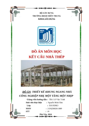 Thuyết minh đồ án kết cấu nhà thép công nghiệp