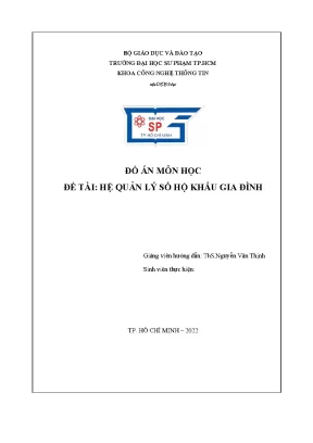 Đồ án môn học hệ quản lý sổ hộ khẩu gia đình