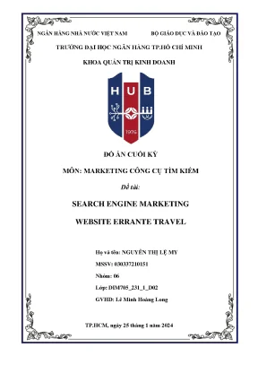 Đồ án cuối kỳ môn marketing công cụ tìm kiếm đề tài search engine marketing website errante travel