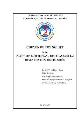 Chuyên đề tốt nghiệp phát triển kinh tế trang trại chăn nuôi huyện điện biên tỉnh điện biên