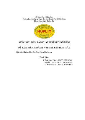 Đảm bảo chất lượng phần mềm đề tài kiểm thử api website bán hoa tươi