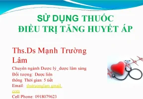 Sử dụng thuốc điều trị tăng huyết áp
