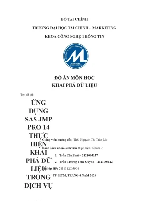 Ứng dụng sas jmp pro 14 thực hiện khai phá dữ liệu trong dịch vụ bán hàng tại siêu thị fatkun