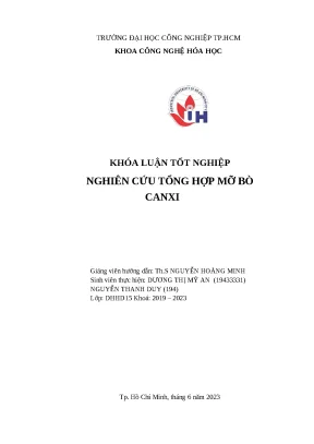 Khóa luận tốt nghiệp nghiên cứu tổng hợp mỡ bò canxi