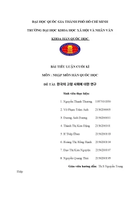 Nhập môn hàn quốc học