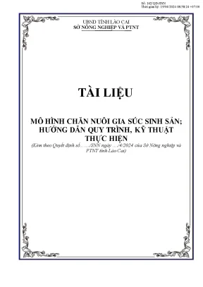 Tài liệu mô hình chăn nuôi gia súc sinh sản hướng dẫn quy trình kỹ thuật thực hiện