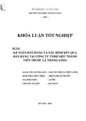 Kế toán bán hàng và xác định kết quả bán hàng tại công ty tnhh một thành viên thuốc lá thăng long