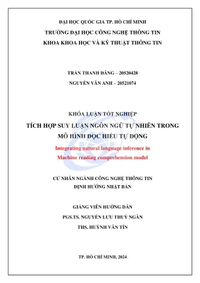 Khóa luận tốt nghiệp công nghệ thông tin tích hợp suy luận ngôn ngữ tự nhiên trong mô hình đọc hiểu tự động