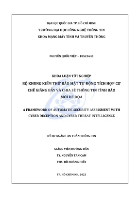 Khóa luận tốt nghiệp an toàn thông tinbộ khung kiểm thử bảo mật tự động tích hợp cơ chế giăng bẫy và chia sẻ thông tin tình báo mối đe dọa