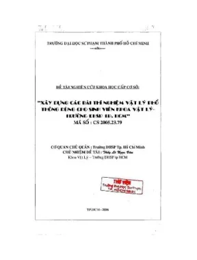 Xây dựng các bài thí nghiệm vật lý phổ thông dùng cho sinh viên khoa vật lý trường đhsp tp hcm