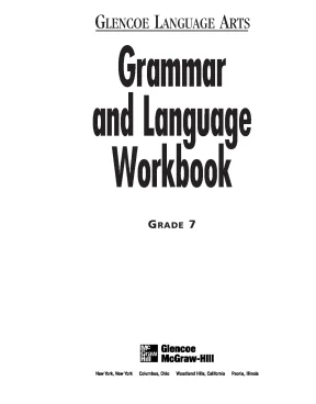 Glencoe language arts grammar and language workbook g rade 7