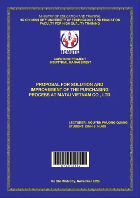 Proposal for solution and improvement of the purchasing process at matai vietnam co ltd