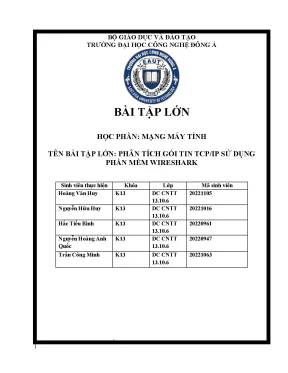 Bài tập lớnhọc phần mạng máy tínhtên bài tập lớn phân tích gói tin tcpip sử dụng phần mềm wireshark